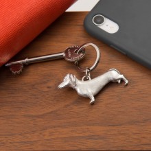Pewter keyring Dachshund - Made in the UK
